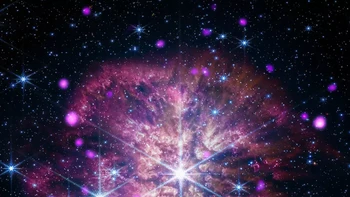 WR 124 jenis bintang Wolf-Rayet yang langka, adalah bintang besar yang terang yang mengalami fase berumur pendek dalam evolusinya. Kredit: Sinar-X: NASA/CXC/SAO; Inframerah: (Herschel) ESA/NASA/Caltech, (Spitzer) NASA/JPL/Caltech, (WISE) NASA/JPL/Caltech; Inframerah: NASA/ESA/CSA/STScI/Webb ERO Tim Produksi; Pemrosesan gambar: NASA/CXC/SAO/J. Mayor