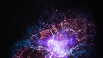 Gambar Nebula Kepiting menunjukkan sisa-sisa ledakan supernova yang terang dan inti nebula memiliki pulsar yang memancarkan radiasi elektromagnetik – Kredit: Sinar-X: (Chandra) NASA/CXC/SAO, (IXPE) NASA/MSFC; Optik: NASA/ESA/STScI; Pemrosesan Gambar: NASA/CXC/SAO/J. Schmidt, K. Arcand, dan L. Frattar