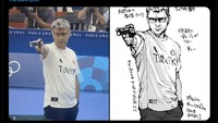 Pose Yusuf Dikec saat beraksi dianggap tidak kalah keren dan pas banget dijadikan ala manga. Foto: dok. Internet/X (Twitter)