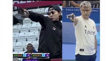 APakah Turki mengirimkan bapak-bapak random? Penampilan Yusuf sangat berbeda dengan penembak Korea Selatan. Foto: X.com