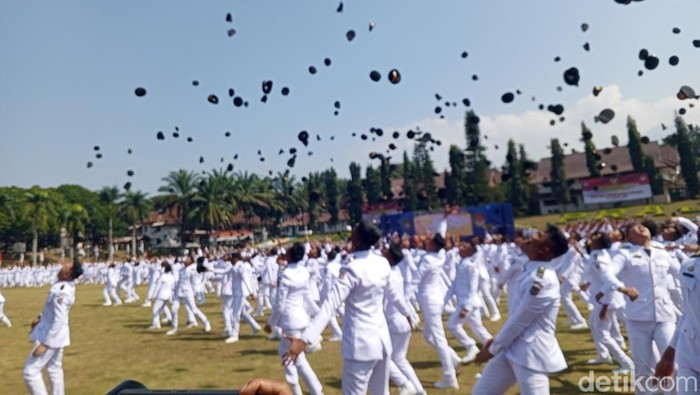 Pelantikan pamong praja muda IPDN, Kamis (1/8/2024).