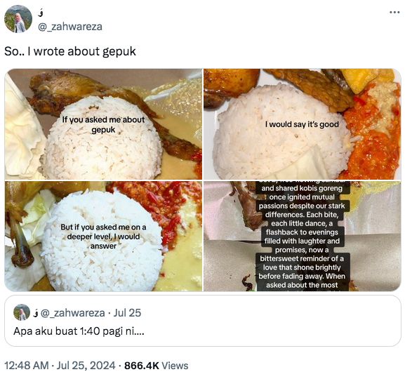 Suka Banget Ayam Gepuk Indonesia, Wanita Ini Buatkan Puisi Cinta