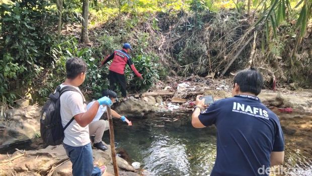 Tempat empat balita tewas tenggelam di Sungai Cipabeulah. Subang