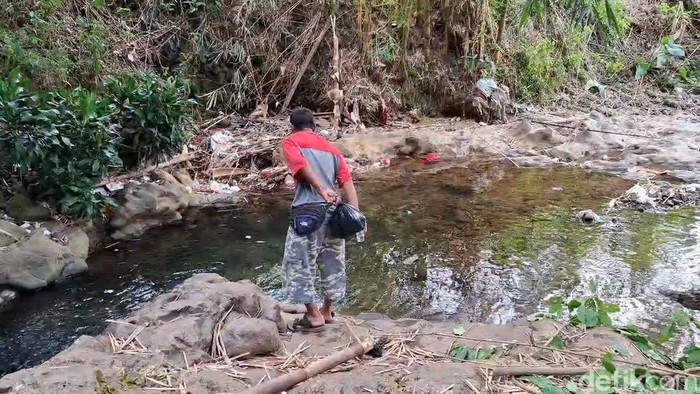 Tempat empat balita tewas tenggelam di Sungai Cipabeulah. Subang