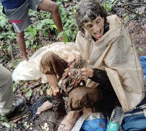 Wanita diikat di hutan oleh suami