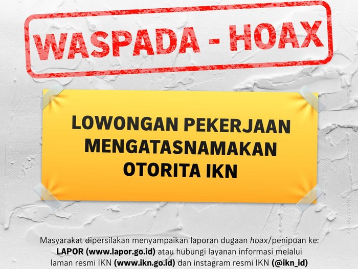 Waspada hoax lowongan Otorita IKN