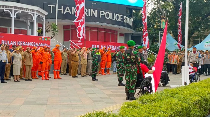 Bulan Kebangsaan, Tiga Pilar Kota Jakpus Gelar Upacara Bendera di Bundaran HI