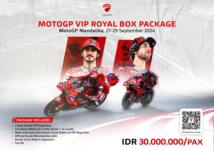 Harga Tiket VIP Royal Box Ducati di MotoGP Mandalika