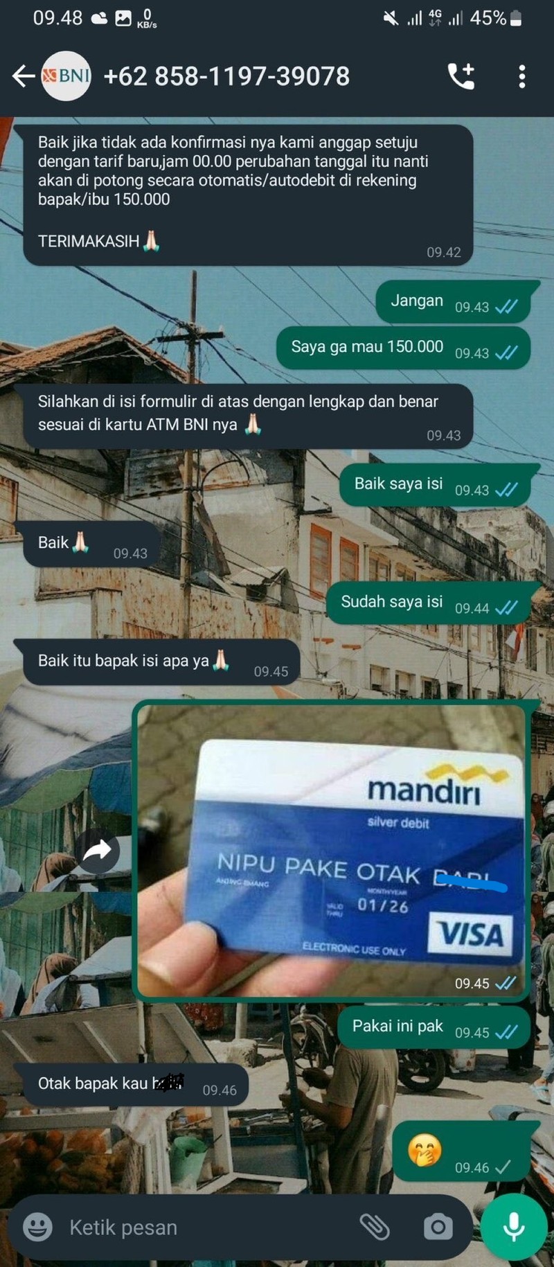 Kasar sekali Bang, aowkaowk. Foto: X/mapuluh_