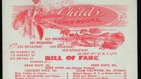 Pada tahun 1900, restoran bernama Child’s Lunchroom menghadirkan menu yang mulai berwarna. Dominasi warna merah dan krem menjadi ciri khas menu di sini. Foto: Messy Nessy