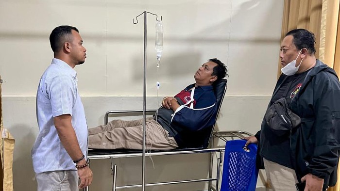 Aipda Iwan Prayitno tertabrak mobil Damkar dirawat di RSU Multazam Gorontalo.