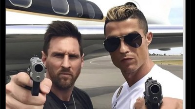 Ronaldo dan Messi Terseret Meme Dikec si John Wick Olimpiade 2024