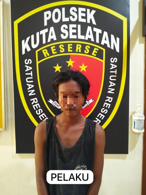 Pelaku begal bokong yang ditangkap aparat Polsek Kuta Selatan, Sabtu (3/8/2024).