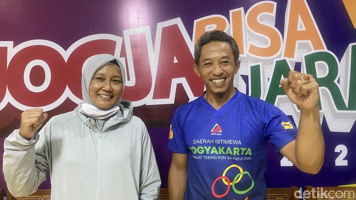 Pelatih panjat tebing DIY Sultoni Sulaiman di Kantor KONI DIY, Sabtu (3/8/2024).