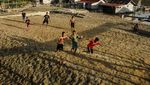 Sungai Kahayan di Palangka Raya Menyusut Akibat Musim Kemarau