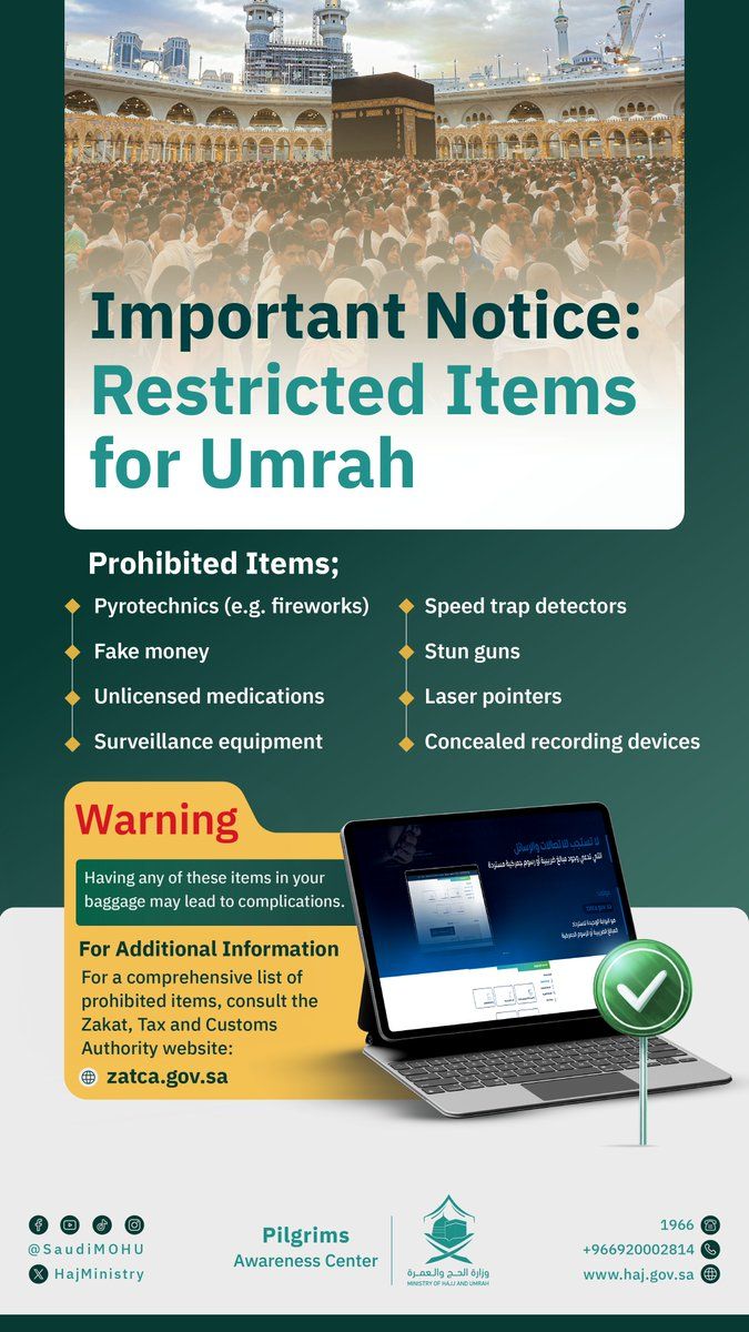 barang yang dilarang jemaah umrah
