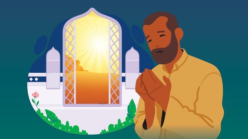 Ilustrasi berdoa setelah sholat dhuha