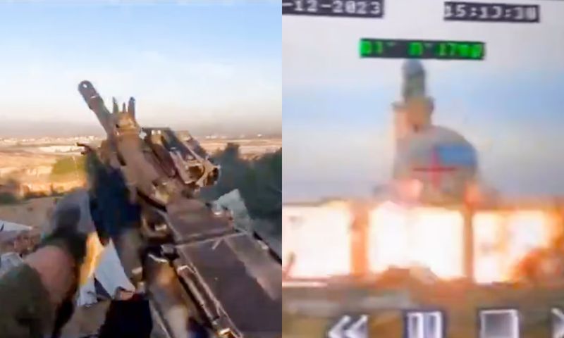 Tangkapan video serangan di Gaza yang dibagikan tentara AS-Israel di media sosial.