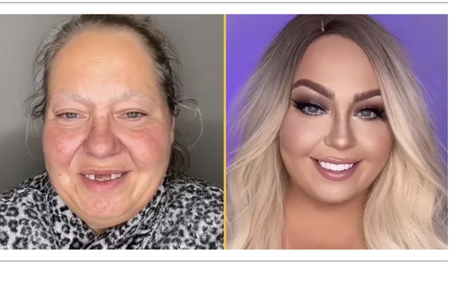 Wanita 35 tahun itu juga pernah viral karena transformasinya yang jadi mirip Mariah Carey setelah makeup. Selain karena base makeup yang tebal, teknik contouring-nya dan gigi palsunya, Sarah berhasil mencuri perhatian. Foto: dok. Instagram @lashesandlosing