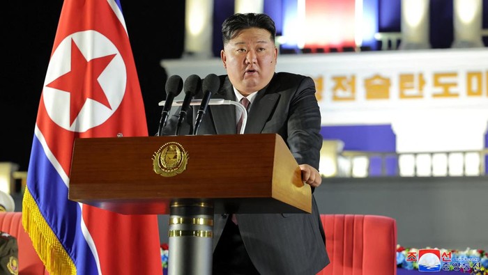 North Korean leader Kim Jong Un attends a ceremonial event to mark the delivery of new tactical ballistic missiles to his countrys troops at an undisclosed location in North Korea, August 4, 2024 in this photo released by North Koreas official Korean Central News Agency.    KCNA via REUTERS    ATTENTION EDITORS - THIS IMAGE WAS PROVIDED BY A THIRD PARTY. REUTERS IS UNABLE TO INDEPENDENTLY VERIFY THIS IMAGE. NO THIRD PARTY SALES. SOUTH KOREA OUT. NO COMMERCIAL OR EDITORIAL SALES IN SOUTH KOREA.