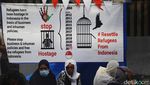 Potret Pencari Suaka Bertahan di Trotoar UNHCR Jaksel