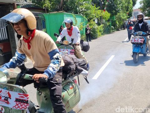 Sekitar 20 pengendara Vespa dari Kota Jogja akan menempuh perjalanan 2.345 km menuju Kota Baubau untuk merayakan HUT ke-79 RI, Senin (5/8/2024).