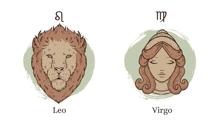 Ilustrasi zodiak Leo dan Virgo