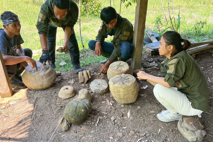 Batuan aneh mirip fosil organik berusia ribuan tahun ditemukan di Pegunungan Sanggabuana Karawang.