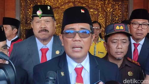 Bupati Tabanan I Komang Gede Sanjaya di Gedung DPRD Tabanan, Senin (5/8/2024).  (Ahmad Firizqi Irwan)