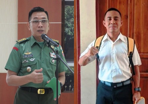 Kepala Penerangan Kodam IX/Udayana Kolonel Inf Agung Udayana dan Joni. (Dok Kodam IX/Udayana)