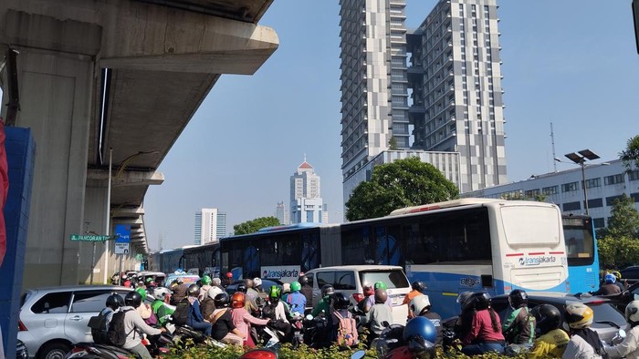 Macet di Pancoran, Jaksel (Fawdi/detikcom)
