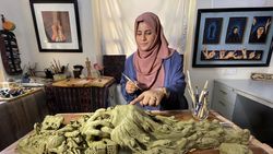 Seniman Yaman Bikin Patung Terinspirasi Perang Gaza, Ini Potretnya