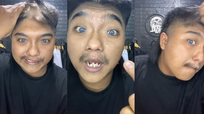 Pria Bandung perlihatkan mata birunya.