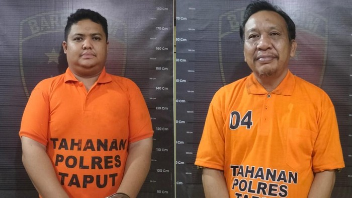 Tampang caleg DPRD Taput terpilih (kiri) dan bapaknya mantan anggota DPRD Sumut (kanan). (Dok. Polres Taput)