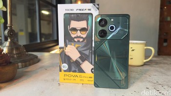 Tecno Pova 6 Pro 5G mendapat peningkat jumlah 116 titik lampu LED menjadi 210 titik lampu LED memberikan lebih banyak pilihan variasi animasi LED untuk berbagai skenario notifikasi, termasuk panggilan, notifikasi, pemutaran musik, hingga indikator pengisian daya Foto: Adi Fida Rahman/detikINET