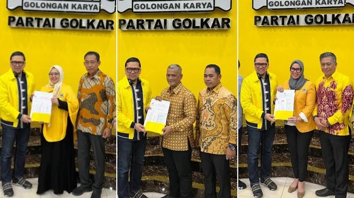 DPP Golkar menyerahkan rekomendasi 3 pasangan calon untuk Pilkada Sulsel.