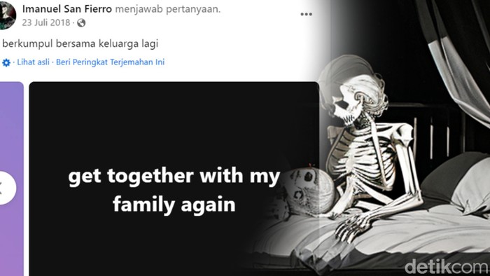Ilustrasi postingan Elia sebelum ditemukan jadi kerangka