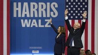 Selain Philadelphia, Harris dan Walz akan mengunjungi lima kota lain, yakni Eau Claire, Detroit, Durham, Phoenix, dan Las Vegas. AP/Joe Lamberti