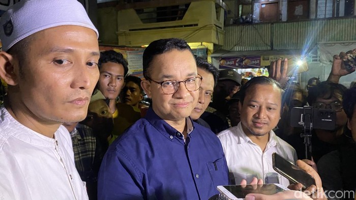 Anies Baswedan di Muara Baru, Jakarta Utara, Kamis (8/8/2024). Foto: Devi/detikcom