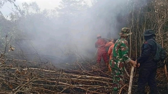 Karhutla terjadi di Banyuasin dilakukan pemadaman.