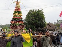 Serunya Warga Trirejo Purworejo Berebut Gunungan di Rampakan Merti Desa