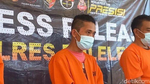 Pria pemilik apotek sabu di Buleleng dihadirkan saat rilis di Mapolres Buleleng, Kamis (8/8/2024).