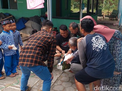 Proses evakuasi burung merak hijau dari permukiman warga di Dusun Bandung, Donomulyo, Nanggulan, Kabupaten Kulon Progo, DIY, Kamis (8/8/2024).