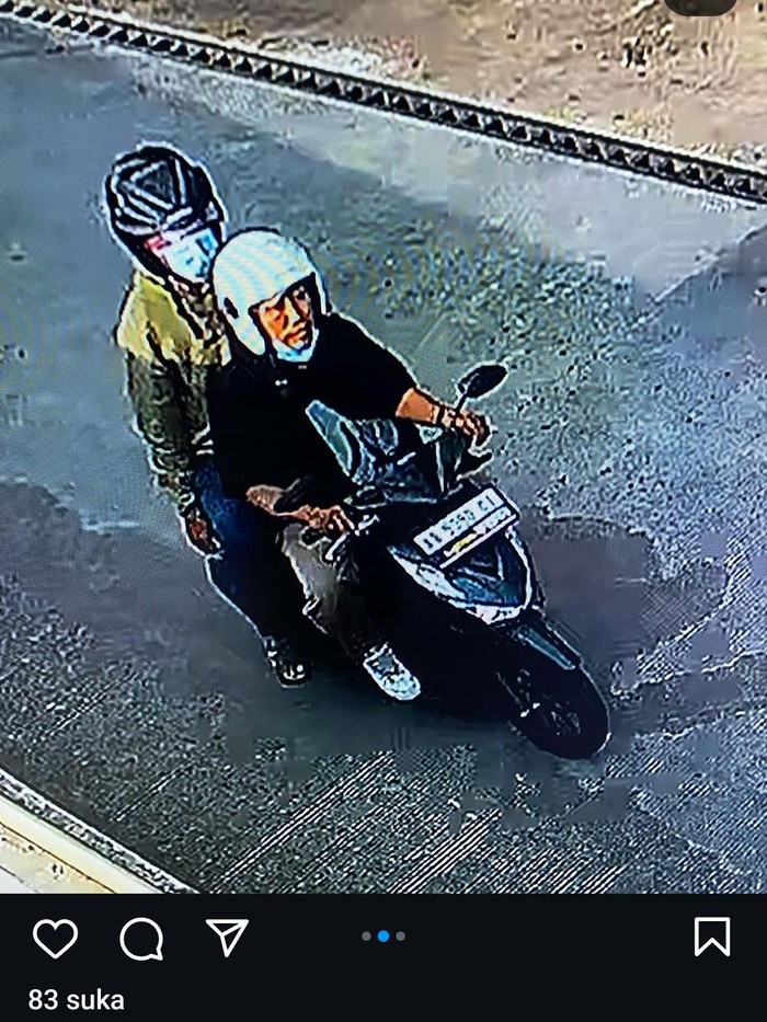 Penampakan 2 pemuda yang membawa kabur uang sumbangan HUT RI Rp 500 ribu di Ngaglik, Sleman. Foto diunggah Kamis (8/8/2024).