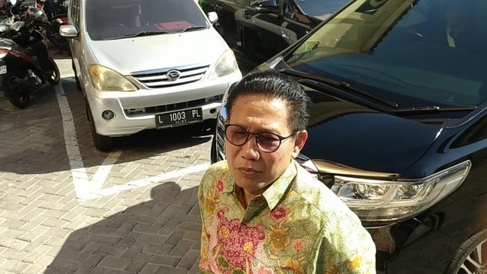 Gus Halim, Ketua PKB Jatim usai memberikan keterangan atas pelaporan Lukman Edy di Polda Jatim.