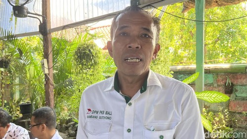 Ketua DPW PKB Bali, Bambang Sutiyono, saat ditemui di Denpasar pada Jumat (9/8/2024). (Foto: Ida Bagus Putu Mahendra/detikBali)