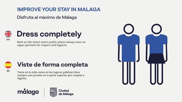 Poster Kota Malaga, turis diminta berpakaian sopan