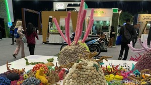 detikers yang datang ke festival ini bakal disapa dengan Homage to Ocean. Uniknya, semua bagian dalam karya seni dibuat dengan rajutan. Foto: Courtesy of Pingkan Anggraini/ detikpop