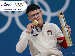Olimpiade 2024: Rizki Juniansyah Sumbang Emas dari Angkat Besi