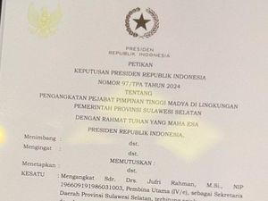 Beredar Surat Jokowi Tunjuk Jufri Rahman Jadi Sekda Sulsel, Ini Kata Pemprov